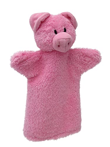 Handpuppe Tierhandpuppen Schwein 27 cm, Ideal für Puppentheatre und Rollenspiele, für Kinder Baby Jungen Mädchen