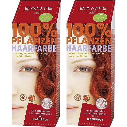Sante Pflanzenhaarfarbe Haarfarbe im Doppelpack naturrot 2 x 100 g im Set für ein tolles Farberlebnis