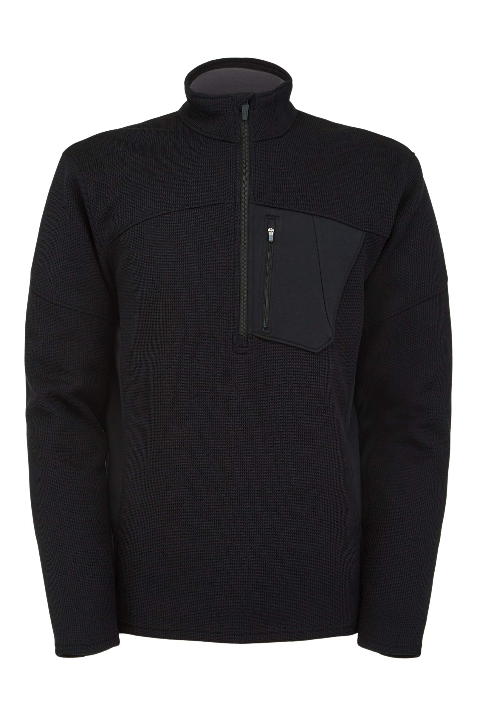 Spyder Men's Bandit Half Zip Fleece Jacket, Black, Large