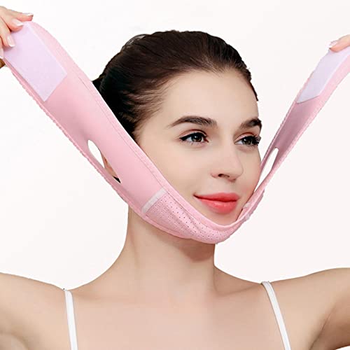 Face Slimming Strap  Face-Lifting Straps Reduzieren Doppelkinnlift v Face Stickers Anti Bandage für Face Strap Belt Mask Lift Oval Mask Face Pink
