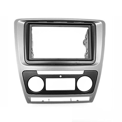 carav 11-258 Doppel DIN Autoradio Radioblende DVD Dash Installation Kit für Octavia 2008–2013 (Auto Klimaanlage) grau Faszie mit 173 * 98 mm und 178 * 100 mm