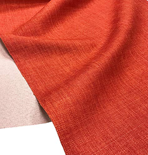 A-Express Sanft Leinenoptik Stoff Material Vorhänge Tasche Design Kleidung Schneiderei 145cm Breite - 2 Meter 200cm x 145cm Orange Rot