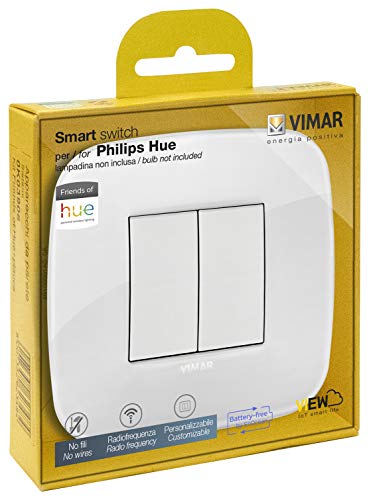 Vimar 0K03906.06 Kabelloses Schalter-Set für Philips Friends of Hue Serie Arké Round Keine Batterien notwendig