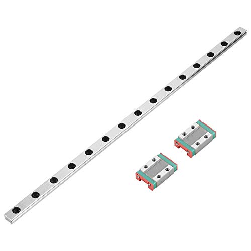 Lineare Führungsschiene, 300 mm MGN9B Lineare Führungsschiene 9 mm Breite, Professionelle lineare Bewegungsschiene mit 2 Stück MGN9B-Schienenblock