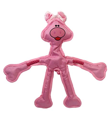 Von Multipet 43325–1 Skele-Ropes Tiere Spielzeug, Schwein, 38,1 cm Pink