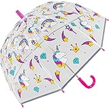 X-brella Regenschirm für Kinder, mit Einhorn-Motiv, transparent, mit Seifenblasen-Design, farblos, S, Klassisch