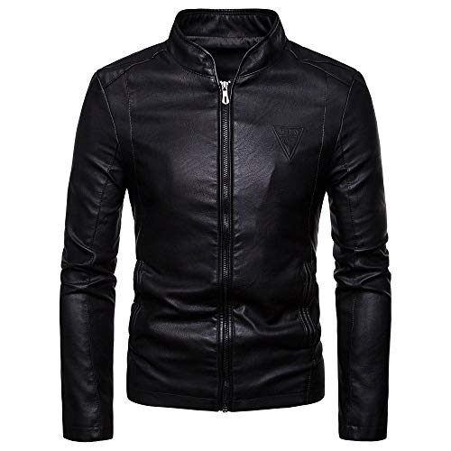 YEBIRAL Herren Lederjacke Slim Fit Übergangsjacke Bikerjacke Basic Echtleder Kunstleder Jacke in vielen Varianten und Farben