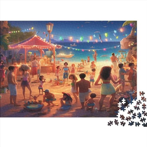 Strand-Party Puzzle, Puzzles Für Erwachsene 1000 Teile, Klassische Puzzle Für Teenager Freizeit Spaß Spiel Spielzeug Geeignet Für Familie Freunde Dekorativ 1000pcs (75x50cm)
