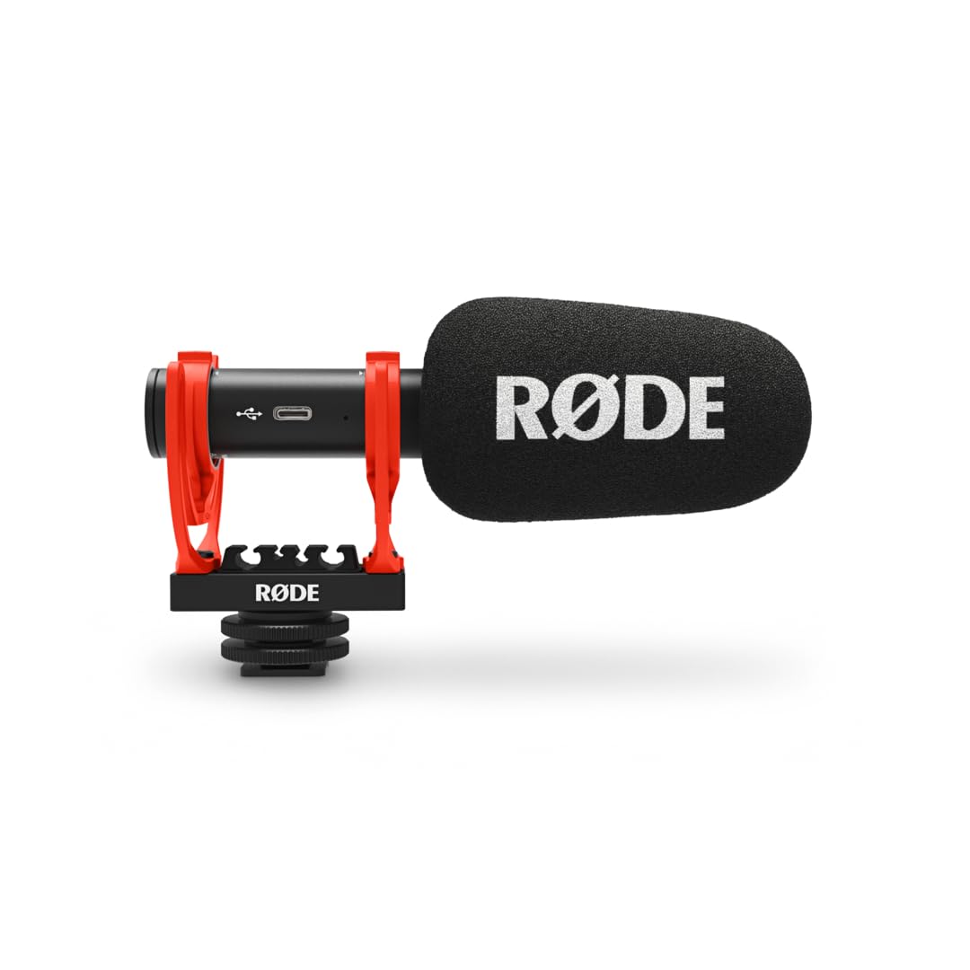 RØDE VideoMic GO II Ultra-kompaktes und leichtes Kamera/USB-Richtmikrofonfü für Videoaufnahmen und Content Creation, Synchronsprechen, Podcasting und Video-Calls (schwarz)