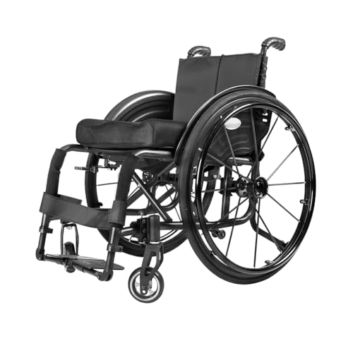 KK-GGL Leichter Rollstuhl Für Erwachsene, Klapp -Reise -Rollstuhl, Tragbare Sportrollstühle Für Behinderten Athleten, Mobilitätshilfe Für Körperlich Beeinträchtigte Beeinträchtigung,D seat width 40cm