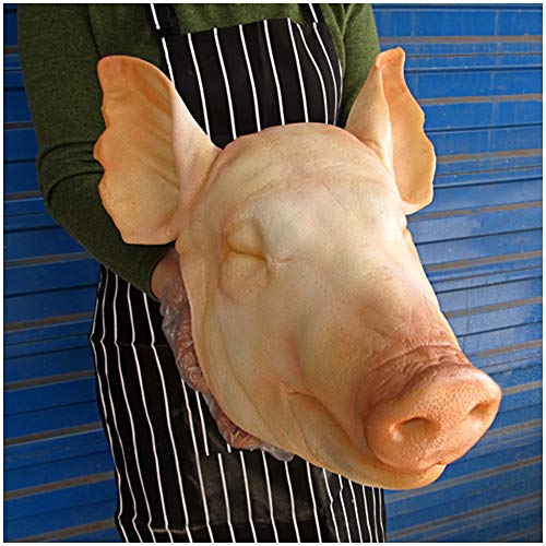 FHUILI Künstlicher Schweinekopf, lebensecht, für Zuhause, Küche, Party, Dekoration, Markt, Fotografie-Requisiten