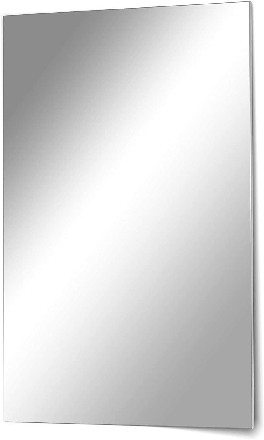 your-homestyle Kristallspiegel Rahmenlos ohne Facette rechteckig incl. Befestigungsmaterial Mirror Made in Germany (40x50), Silber