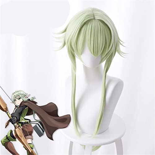 Goblin Slayer Yousei Yunde Cosplay Wig 80cm Green Heat Resistant Synthetic Hair Perucas Cosplay Wigs+Wig Cap