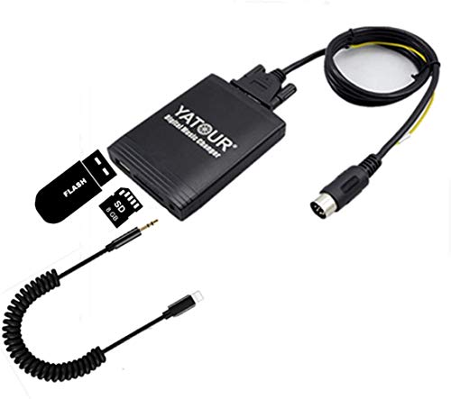 Volvo Stereo-AUX-Adapter, digitale Auto-Eingangs-Schnittstelle mit SD-Karte, MP3, 3,5 mm AUX-Eingang, Musik-Player für Volvo HU-XXX Serie 1995–2009 (M06-Volhu)