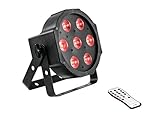 Eurolite LED SLS-7 HCL Floor | Flacher Scheinwerfer mit 7 x 10-W-6in1-LED mit RGBAW+UV-Farbmischung | Floorspot | Musiksteuerung über eingebautes Mikrofon