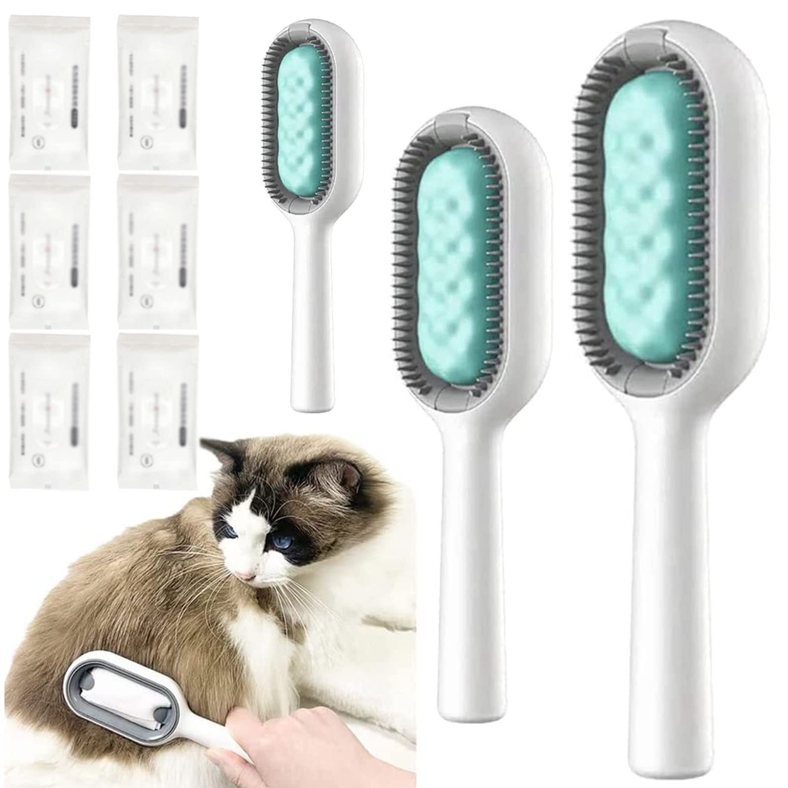 Knot Remover for Pets, Pet Cleaning Hair Removal Comb, Massage for Removing Loose Undercoat, Pet Hair Remover for Long and Short Haired Dogs and Cats,Green shorthair,3pcs