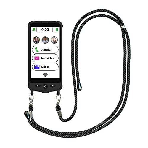 amplicomms M510-M 4G-Smartphone für Senioren mit magnetischem Ladekabel und Schultergurt-Schutzhülle - Einfach zu bedienendes Großtasten-Handy. Version DE - IT - CH