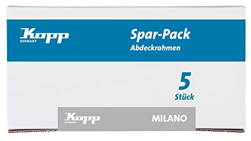 Kopp Milano Stahl Profipack mit 5 Abdeckrahmen 2-Fach, 305720016