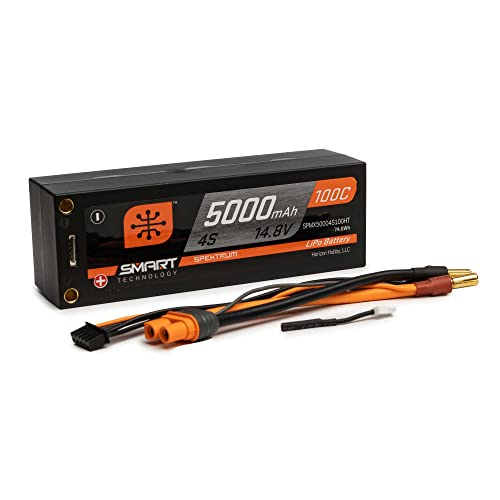 Spektrum 14.8V 5000mAh 4S 100C Smart Race Hardcase LiPo Battery: Tubes, 5mm