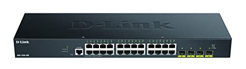 D-Link DGS-1250-28X/E, 28-Port Layer 2/3 Smart Managed Gigabit Switch (24x BaseT Port, 4X 10G SFP+ Slot) - Nur EU-Netzkabel