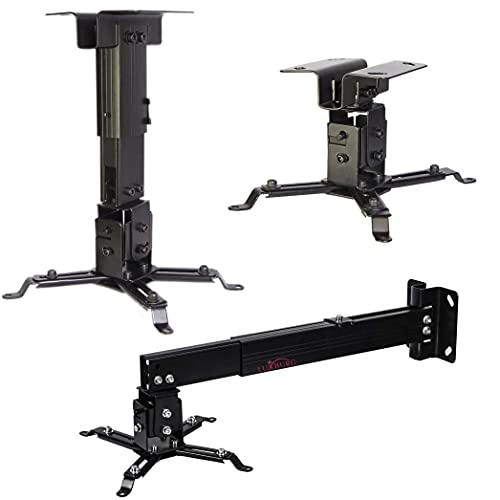 Luxburg® Universal Projektor Deckenhalterung Kit 70-120 cm hält bis zu 15 kg 30 Neigung, schwarz