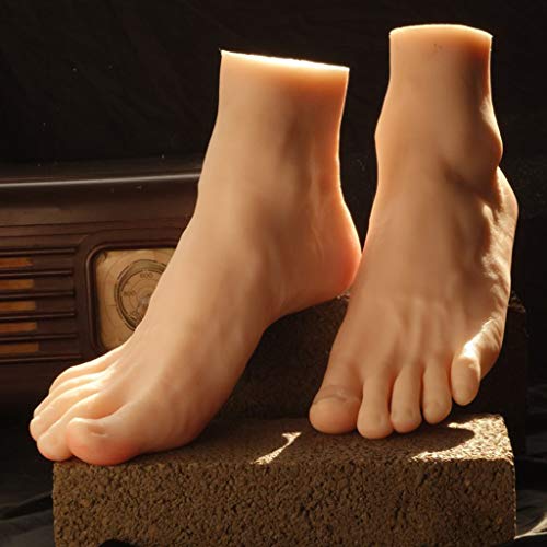 Simulation Male Foot Füße Modell - Silikon Füße Modell Lifesize Bein Fuß - für Schuhe Socken anzeigen Fotografie Props Schuhe Socken-Schießen Anzeige Art Sketch Nail,1pair