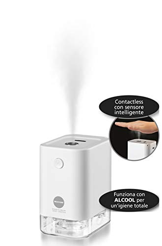 Macom kabelloser Hand-Sanitär, wiederaufladbar mit USB-Contactless mit intelligentem Sensor, Weiß, Reisegröße