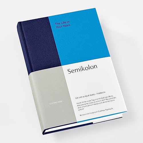 Semikolon (366302) The Life in Your Years, 5-Jahres Tagebuch (A5), Marine-Aqua (blau) mit Buchleineneinband und Lesezeichen