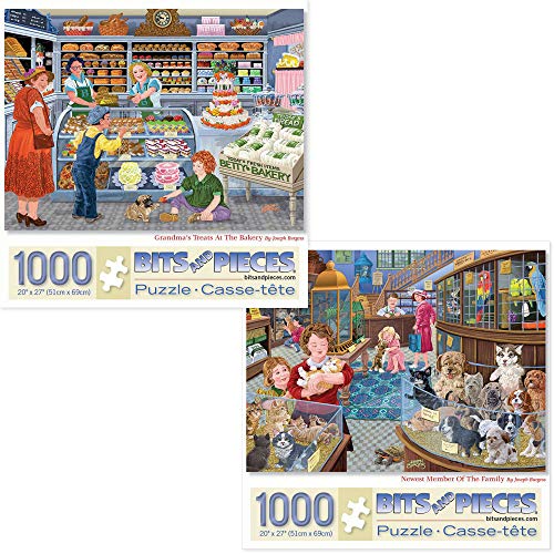 Bits and Pieces - Vorteilsset mit zwei (2) 1000 Teilen Puzzles für Erwachsene – jedes Puzzle misst 50.8 x 68.6 cm – Grandma's Treats at the Bakery