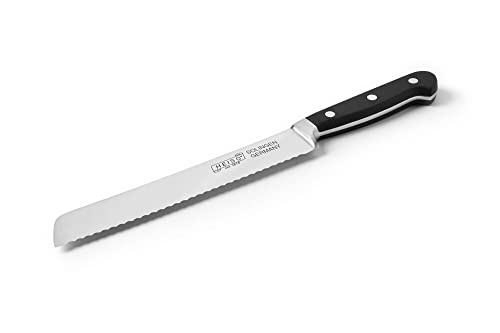 HEISO - Brotmesser - PREMIUM SERIE - rostfreie 21cm Klinge - Brot Messer "Made in Solingen" - Brotmesser Wellenschliff Klinge - extrem scharfer Brotschneider