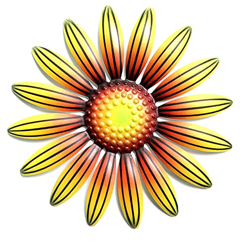 CENPEK 27,9 cm Metall-Sonnenblumen-Wandkunst, Wanddekoration, Zaundekoration, Hof, Wandbehang, Skulpturen