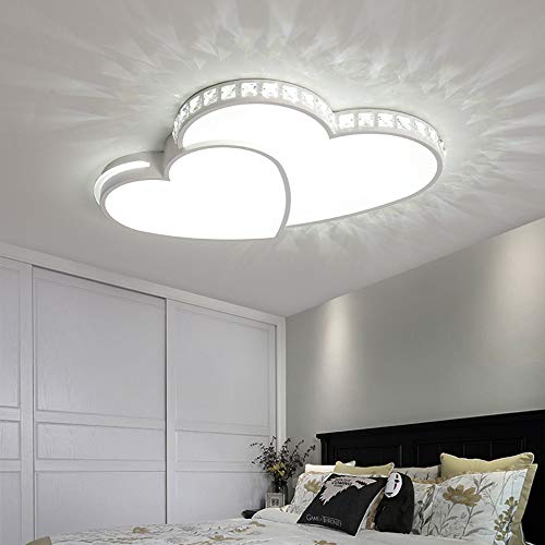 NaMaSyo 24W LED Deckenleuchte Modern Liebe Herz Design,Kristall Deckenlampe Metal Deckenstrahler für Wohnzimmer Esszimmer Schlafzimmer Bad Küche Lampen,52X40X6CM