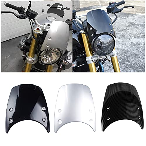 Motor R9T Windschutzscheibe Luftstrom Windabweiser Flyscreen Scheinwerfer Verkleidungsabdeckung für B-M-W R Nine T R NineT RnineT 2014 2015 2016 2017 2018 2019 2020 2021 2022 2023 (Schwarz)