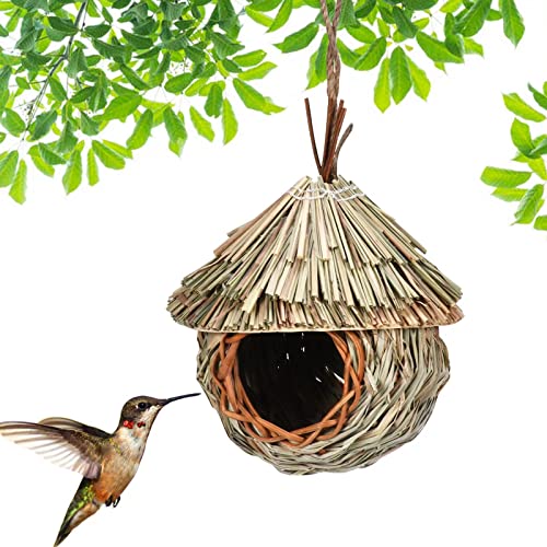 Vogelhaus-Vogelhaus-Kiste, handgewebtes Vogelhaus, Mini-Vogelhaus, hängende Holz-Vogelbox, Igelhaus, manuelles Gewebe für die Anwendung im Garten, im Freien, Heimdekoration