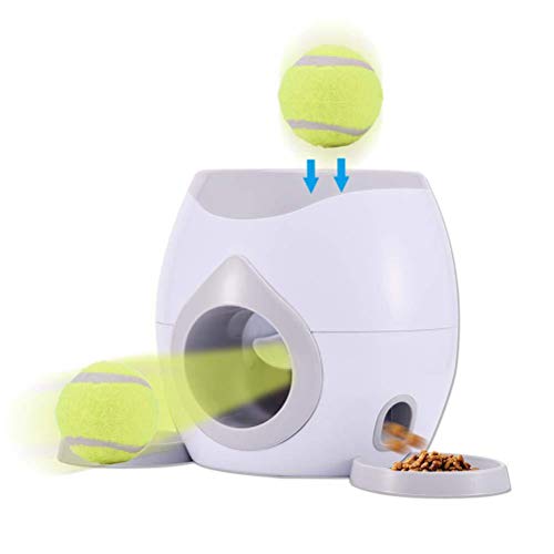 Tianbi Haustier-Ball-Futterstation Spielzeug, Haustier-Tennisballwerfer, automatischer Futterspender für Hunde, interaktives Wurfball-Maschine für IQ-Training