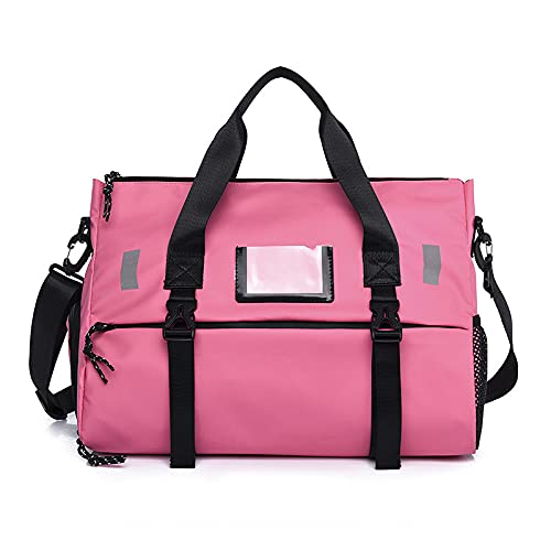 Sporttasche，Gym Bag Reisetasche Fitness Yoga Bag Große Kapazität Aufbewahrungsbeutel, Sporttrockner und Luftfeuchtigkeit (Color : Pink)