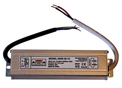 20W-150W 12V DC LED Stromversorgung Netzteil - Travo Transformator Wasserdicht IP 67 Stripe (30 Watt)