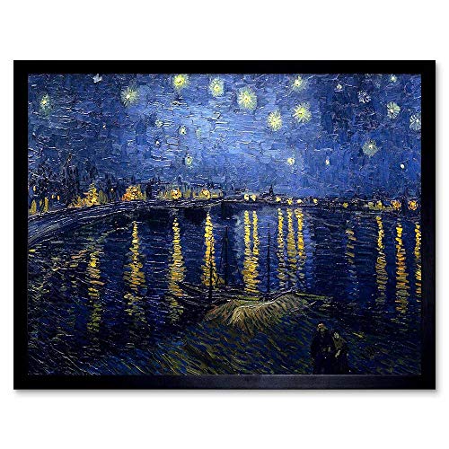 Wee Blue Coo Vincent Van Gogh Starry Night 1888 Old Master Painting Art Print Framed Poster Wall Decor Kunstdruck Poster Wand-Dekor-12X16 Zoll