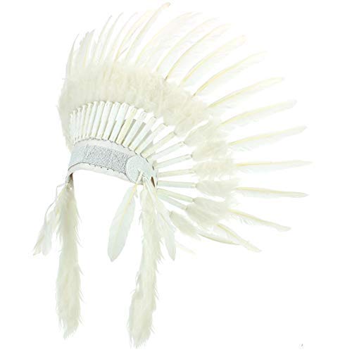 Gringo Indianer Häuptling Kopfschmuck - Weiß, One Size