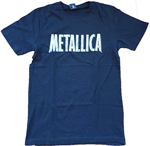 Metallica T-Shirt im Used-Look mit Schatten-Logo, Schwarz Gr. S, Schwarz