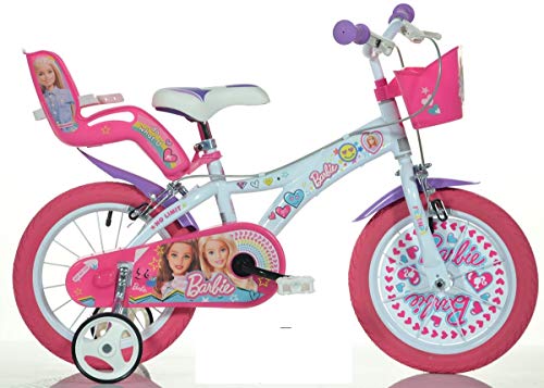 Dino Kinderfahrräder Mädchen Barbie 16 Zoll 27 cm Mädchen Felgenbremse Weiß/Rosa