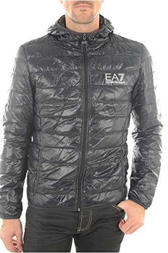 Emporio Armani Herren Train Core Down Hooded Jacket Daunenmantel, Nacht Blau, Mittel