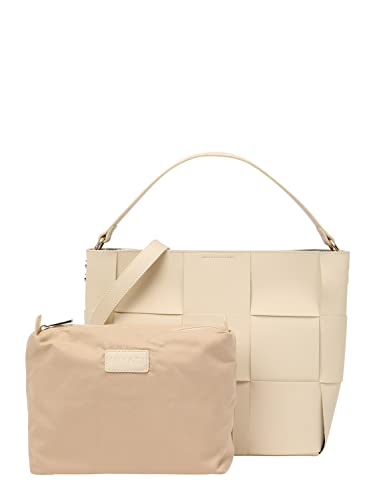 INYATI YLVA - SHOPPER Handtasche Damen | 100% VEGAN | Hochwertiges PU in verschiedenen Farben | geflochten | Umhängetasche Crossbody Bag… beige