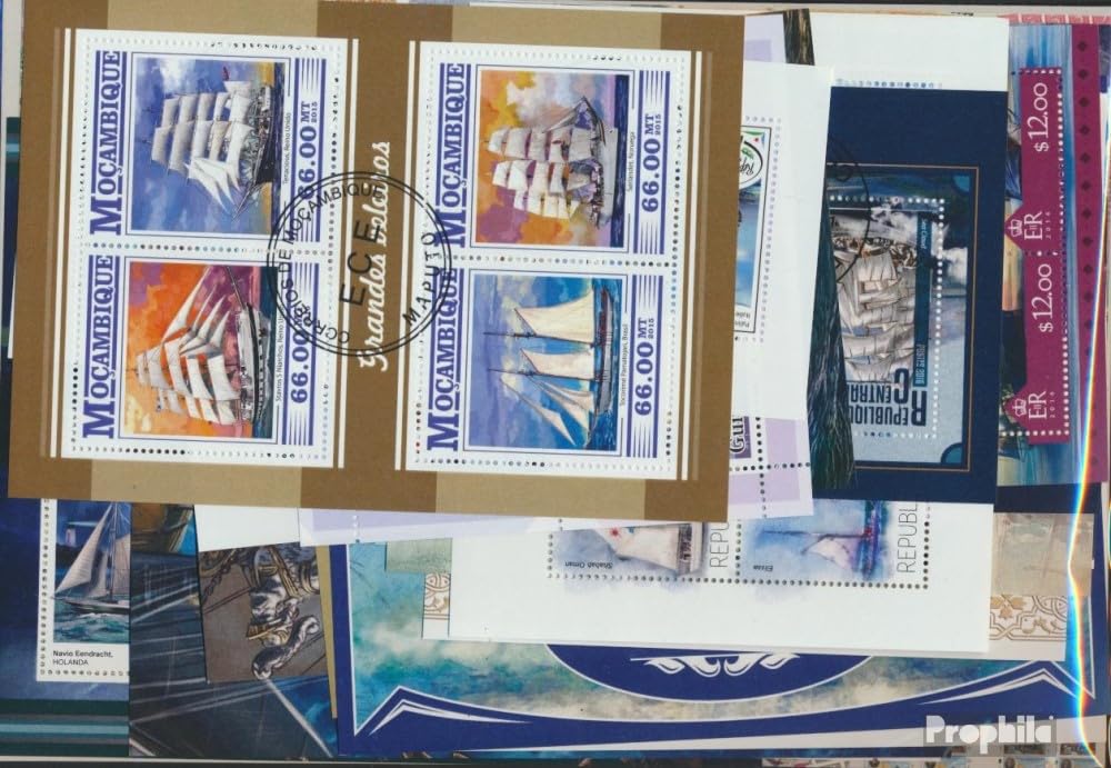 Prophila Collection Motive 25 Verschiedene Segelschiffe Blöcke (Briefmarken für Sammler) Seefahrt/Schiffe