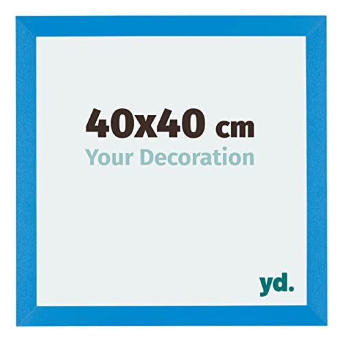 yd. Your Decoration - Bilderrahmen 40x40 cm - Bilderrahmen aus MDF mit Acrylglas - Antireflex - Ausgezeichneter Qualität - Hellblau - Mura,