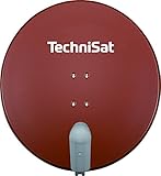 TechniSat SATMAN 850 PLUS Satellitenschüssel (85 cm Sat Anlage mit Masthalterung und Universal Twin-LNB für bis zu 2 Teilnehmer) rot