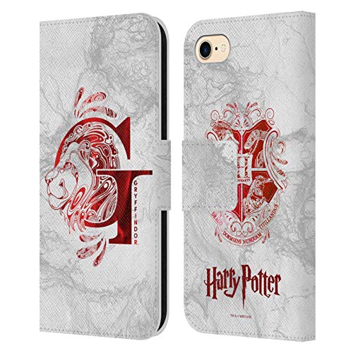 Head Case Designs Offizielle Harry Potter Gryffindor Aguamenti Deathly Hallows IX Leder Brieftaschen Handyhülle Hülle Huelle kompatibel mit Apple iPhone 7 / iPhone 8 / iPhone SE 2020