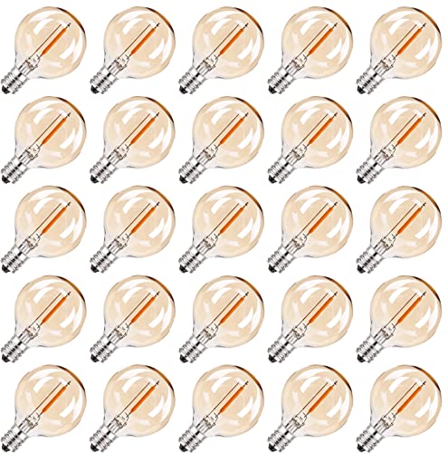 Hcnew G40 LED Ersatzbirnen für Lichterketten, E12 1W Warm Glühbirne,230Volt geeignet für Party Garten Hochzeitsgazebos Dekoration Glühbirne Lichterkette [Energieklasse A++]