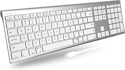 Macally UCACEKEY-US, ultraschlanke USB-C-Tastatur für Mac, US QWERTY Tasten-Layout