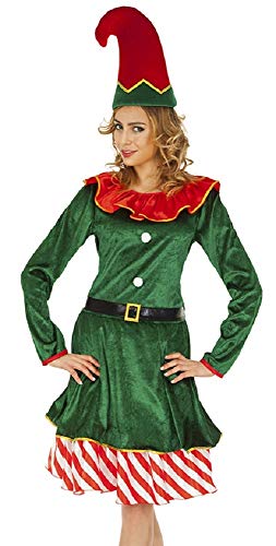 Weihnachtselfe Leprechaun Kostüm für Damen - Grün Rot - Gr. XS